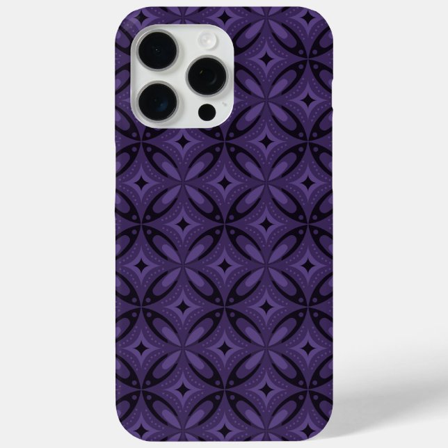 Dark Purple Coloured Retro Pattern Case-Mate iPhone Case (Back)