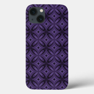 Dark Purple Coloured Retro Pattern iPhone 13 Case