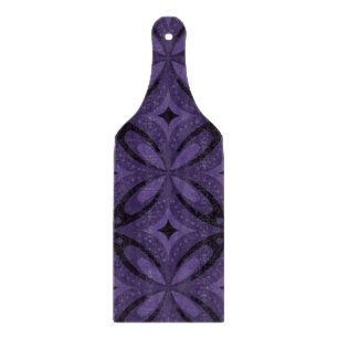 Dark Purple Coloured Retro Pattern Cutting Board