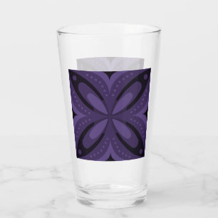 Dark Purple Coloured Retro Pattern Glass