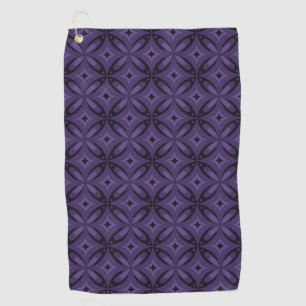 Dark Purple Coloured Retro Pattern Golf Towel