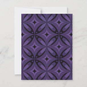 Dark Purple Coloured Retro Pattern Invitation