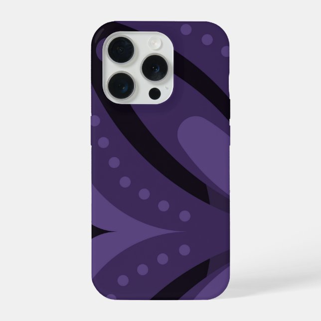 Dark Purple Coloured Retro Pattern iPhone Case (Back)