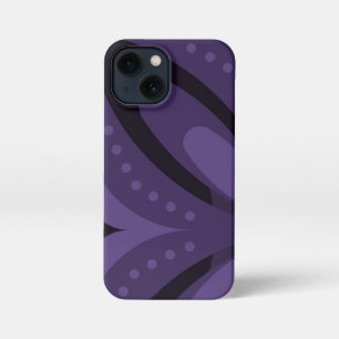 Dark Purple Coloured Retro Pattern iPhone 13 Mini Case