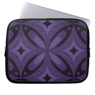 Dark Purple Coloured Retro Pattern Laptop Sleeve