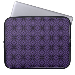 Dark Purple Coloured Retro Pattern Laptop Sleeve