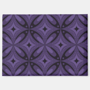 Dark Purple Coloured Retro Pattern Magnet