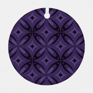 Dark Purple Coloured Retro Pattern Metal Tree Decoration