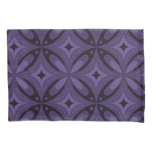 Dark Purple Coloured Retro Pattern Pillowcase
