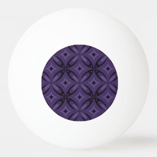 Dark Purple Coloured Retro Pattern Ping Pong Ball