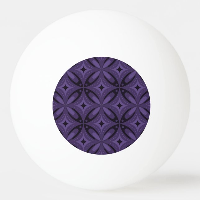 Dark Purple Coloured Retro Pattern Ping Pong Ball (Front)
