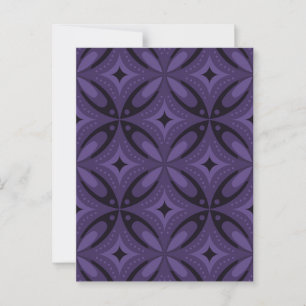 Dark Purple Coloured Retro Pattern Postcard