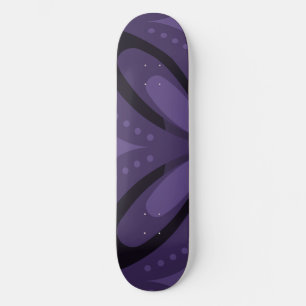 Dark Purple Coloured Retro Pattern Skateboard
