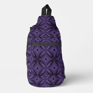 Dark Purple Coloured Retro Pattern Sling Bag