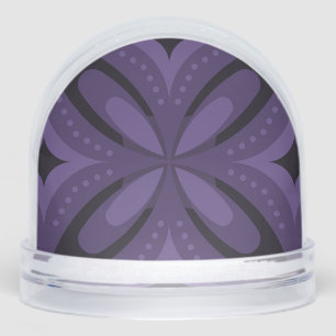Dark Purple Coloured Retro Pattern Snowglobe