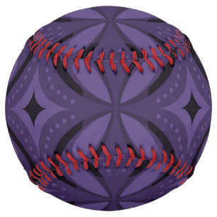 Dark Purple Coloured Retro Pattern Softball