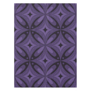 Dark Purple Coloured Retro Pattern Tablecloth