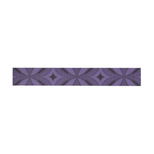 Dark Purple Coloured Retro Pattern Wraparound Address Label