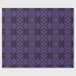Dark Purple Coloured Retro Pattern Wrapping Paper