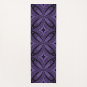 Dark Purple Coloured Retro Pattern Yoga Mat