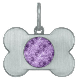 Dark Purple Crumpled Texture Pet Name Tag
