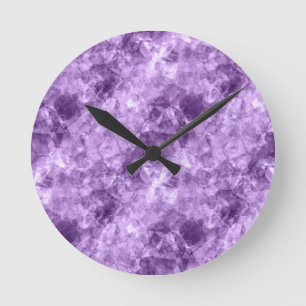 Dark Purple Crumpled Texture Round Clock