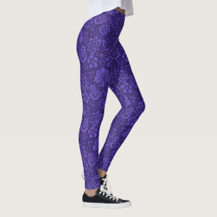 Dark Purple Damask Leggings