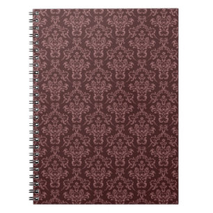 Dark Purple Damask Pattern Notebook