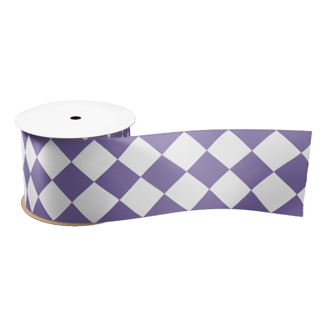 Dark Purple Diamond Pattern Satin Ribbon (Spool)