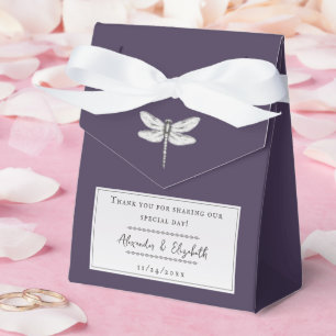 Dark Purple Dragonfly Wedding Favour Box