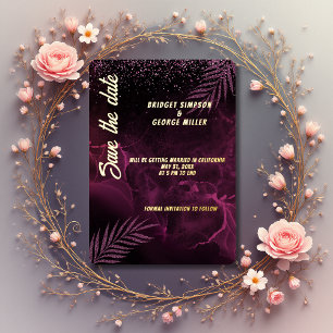 dark purple elegant classy save the date wedding