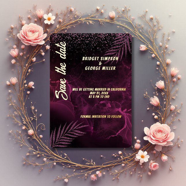 dark purple elegant classy save the date wedding (Creator Uploaded)