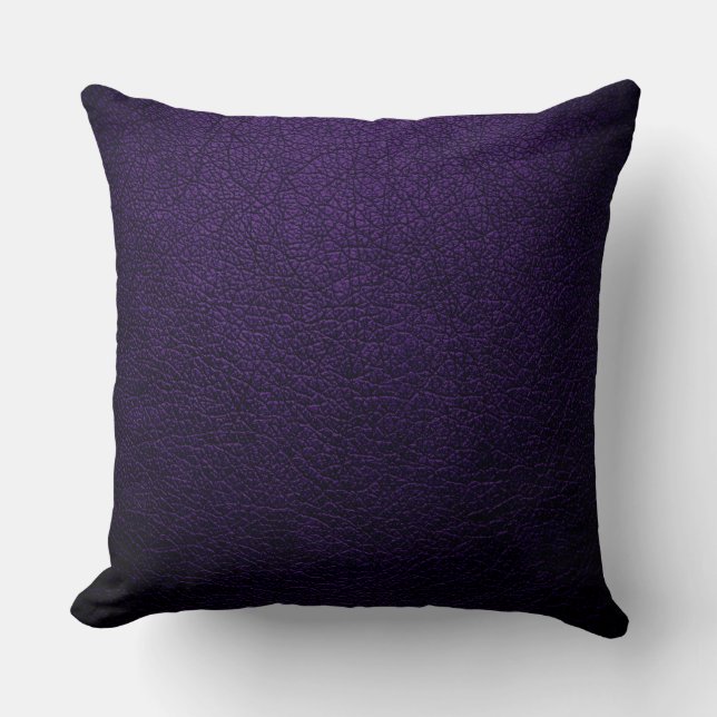 Dark Purple Elegant Leather Look Cushion (Front)