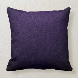 Dark Purple Elegant Leather Look Cushion
