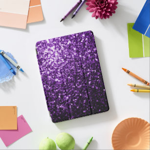 Dark Purple faux shiny glitter sparkles iPad Air Cover