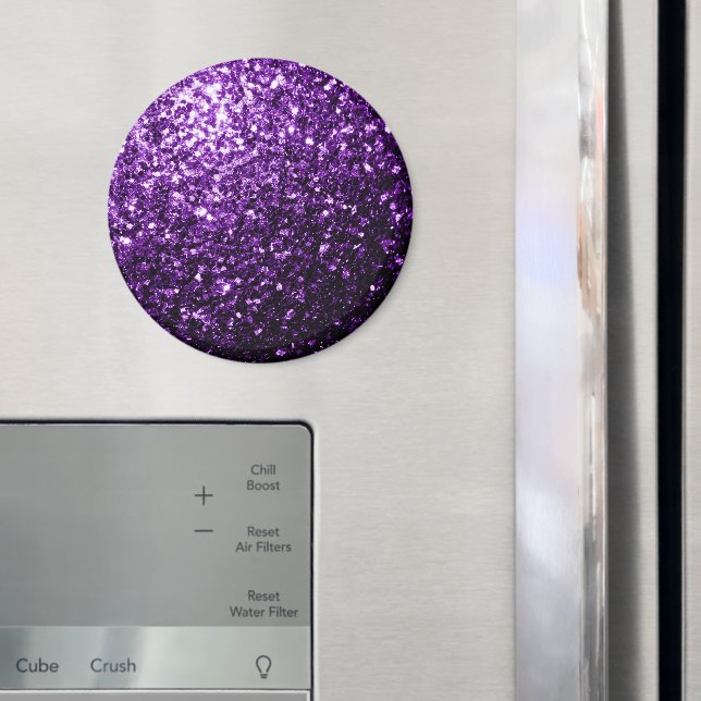 Dark Purple faux shiny glitter sparkles Magnet (In Situ (Fridge))
