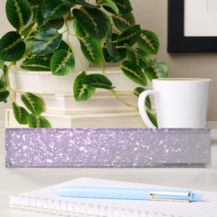 Dark Purple faux shiny glitter sparkles Nameplate