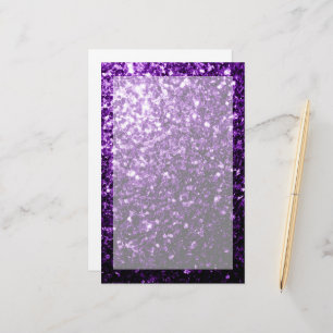 Dark Purple faux shiny glitter sparkles Stationery