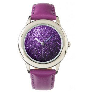 Dark Purple faux shiny glitter sparkles Watch