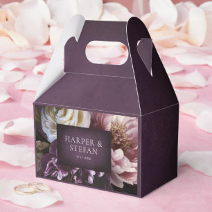 Dark Purple Fine Art Floral Elegant Wedding Favour Box