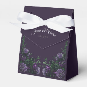 Dark Purple Floral Elegant Wedding Gothic Favour Box