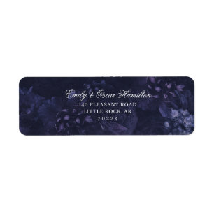 Dark Purple Floral Gothic Boho Return Address Label