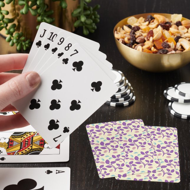 Dark Purple Floral Pattern | Aesthetic Seamless  Playing Cards (In Situ)