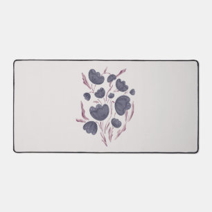 Dark Purple Flower Aesthetic Desk Mat