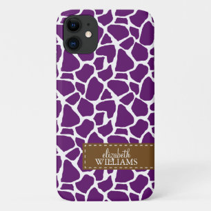 Dark Purple Giraffe Pattern iPhone 11 Case