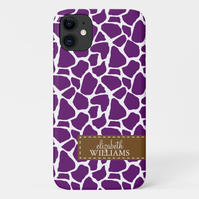 Dark Purple Giraffe Pattern Case-Mate iPhone Case (Back)