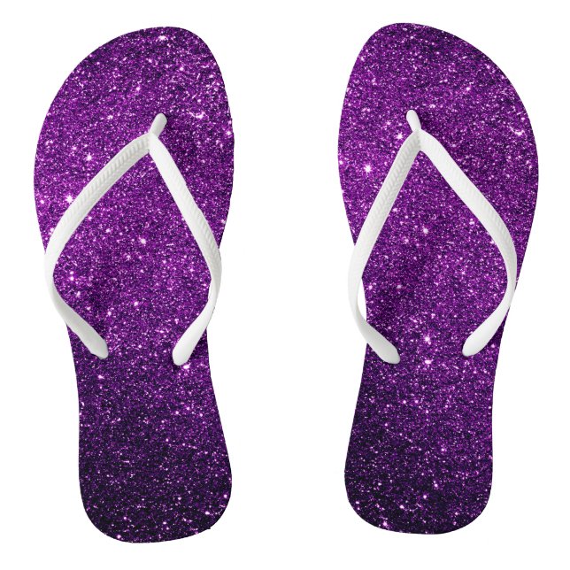 Dark Purple Glitter and Glam  Flip Flops (Footbed)