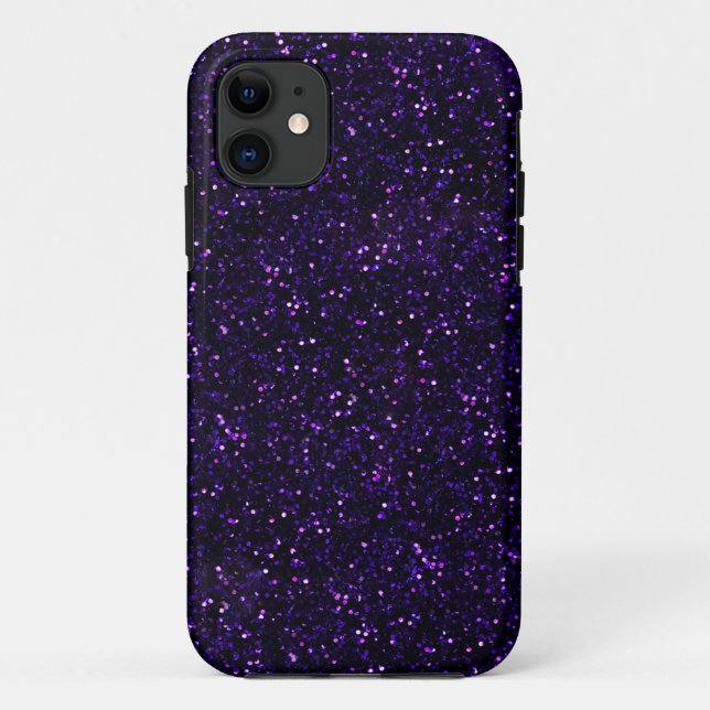 Dark Purple Glitter Print Case-Mate iPhone Case (Back)