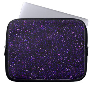 Dark Purple Glitter Print Laptop Sleeve