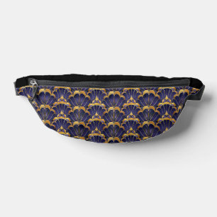 DARK PURPLE & GOLD ART DECO PATTERNS BUM BAGS